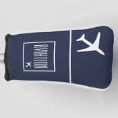 Couvre-club De Golf Funky White Plane Avion Pilote (Devant)