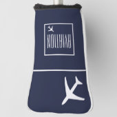 Couvre-club De Golf Funky White Plane Avion Pilote (Tourné à 90°)