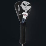 Couvre-club De Golf Funny Alien de paix<br><div class="desc">Un drôle d'alien gris qui aime la paix.</div>