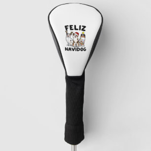 Couvre-club De Golf Funny Feliz Navidog amoureux des chiens berger aus