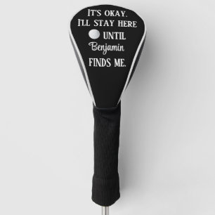 Couvre-club De Golf Funny Humour Golf Ball Bold Black White Typographi