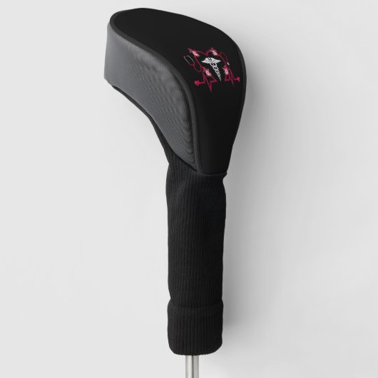 Couvre-club De Golf Funny Nurse Day Coeur Stethoscope Médicale (Incliné)