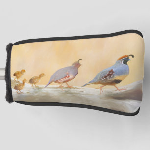 Couvre-club De Golf Gambrel's Quail Painting Original Bird Art