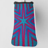 Couvre-club De Golf Géométrie rouge étoile et bleu (Tourné à 90°)