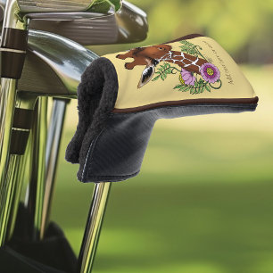Couvre-club De Golf Giraffe Fleurs de Portrait Jaunes