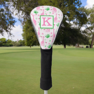 Couvre-club De Golf Giraffe rose Preppy Monogramme cosmopolite