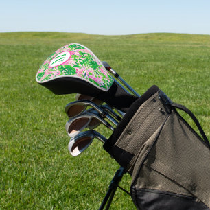 Couvre-club De Golf Giraffes Pink Green Monogramme