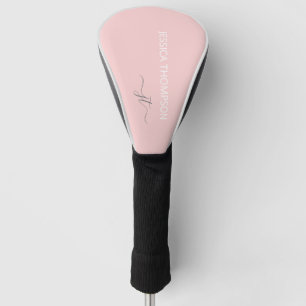 Couvre-club De Golf Girl Blush Pink Golf Club Modern Monogramme Nom