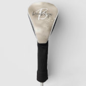Couvre-club De Golf Glam Champagne Or Monogramme Script Tendance (Devant)