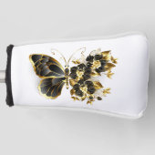 Couvre-club De Golf Gold flower Butterfly with Black Orchid (Devant)