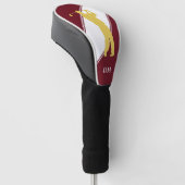 Couvre-club De Golf Gold Golfer sur Maroon White (Incliné)