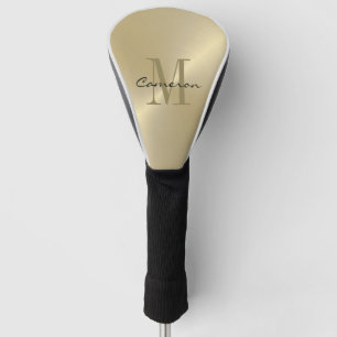 Couvre-club De Golf Gold On Gold Initial et nom cadeau personnalisé
