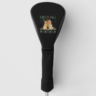 Couvre-club De Golf Golden retriever Chien de Noël laid Drôle de Noël