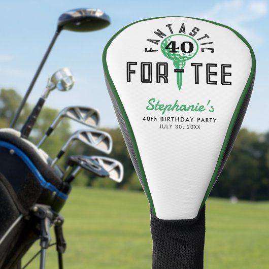 Couvre-club De Golf Golf 40e anniversaire Fantastique pour le tee blan