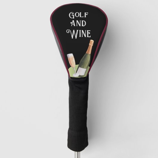 Couvre-club De Golf Golf et vin pour couverture de golf (Devant)