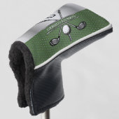 Couvre-club De Golf Golf Monogram Silver et Green Design (Devant 3/4)