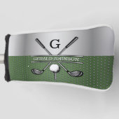 Couvre-club De Golf Golf Monogram Silver et Green Design (Devant)