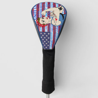Couvre-club De Golf Golf patriotique de drapeau américain de femme