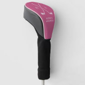 Couvre-club De Golf Golf typographie moderne initiale monogramme rose (Incliné)