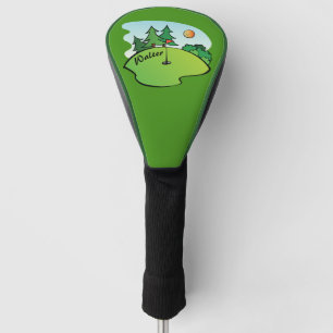 Couvre-club De Golf Golf Vert avec Drapeau et Boule