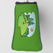 Couvre-club De Golf Golf Vert avec Drapeau et Boule (Tourné à 90°)