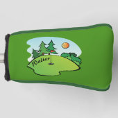 Couvre-club De Golf Golf Vert avec Drapeau et Boule (Devant)