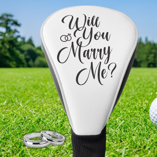 Couvre-club De Golf Golfer Proposal Gift - “Will You Marry Me?” 
