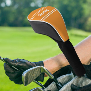 Couvre-club De Golf Golfer Sports Pro Joueur Moderne Monogramme Orange