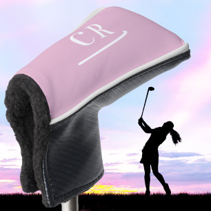 Couvre-club De Golf Golfeur Élégant Moderne Rose Personnalisé Monogram