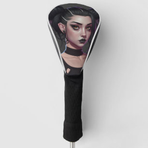Couvre-club De Golf Goth fille mignonne avec des armes et des tatouage