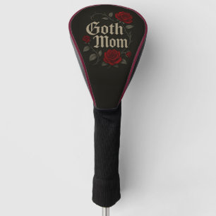 Couvre-club De Golf Goth Mom Red Rose Floral typographie victorienne