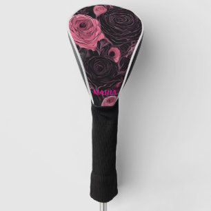 Couvre-club De Golf Goth Rose rose et noir