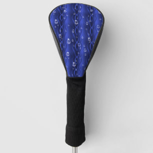 Couvre-club De Golf gouttes de pluie sur le métal bleu