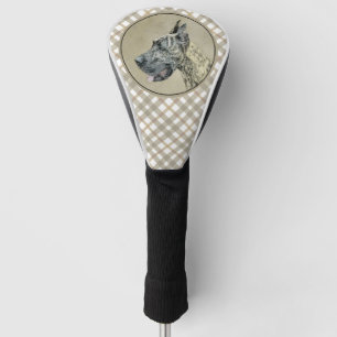 Couvre-club De Golf Grand Danois (Bringé) Peinture - Art de Chien Orig