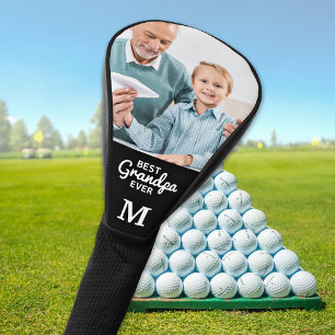 Couvre-club De Golf Grand-père moderne Personnalisé Monogramme & Photo