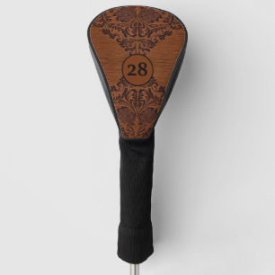 Couvre-club De Golf Gravure sur grain de bois personnalisée