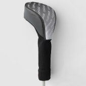 Couvre-club De Golf Gray (changeable color) Ombre & Text Pattern (Incliné)