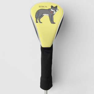 Couvre-club De Golf Gray wolf with pipe cartoon