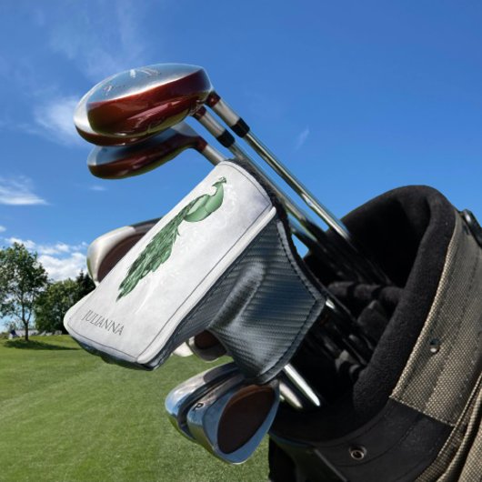 Couvre-club De Golf Green Elegant Peacock Golf Head Cover