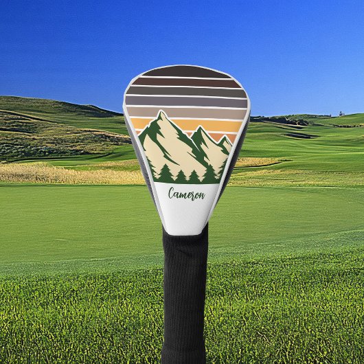Couvre-club De Golf Green Forest Sunset Cool Personnalisable
