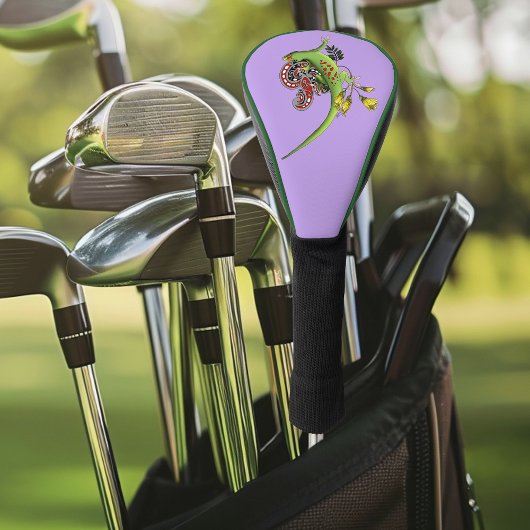 Couvre-club De Golf Green Gecko Tribal Purple