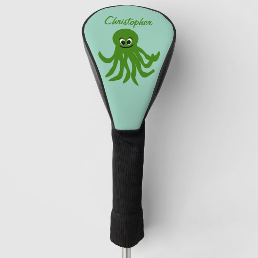 Couvre-club De Golf Green Octopus Design (Devant)