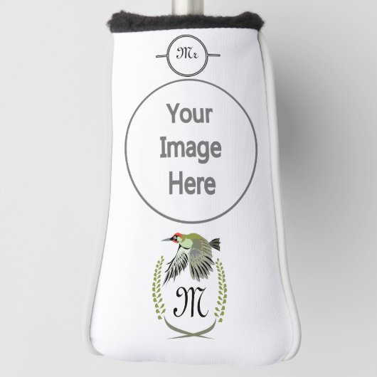 Couvre-club De Golf Green woodpecker à Flight monogram (Tourné à 90°)