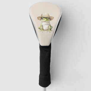 Couvre-club De Golf Grenouille verte avec chapeau