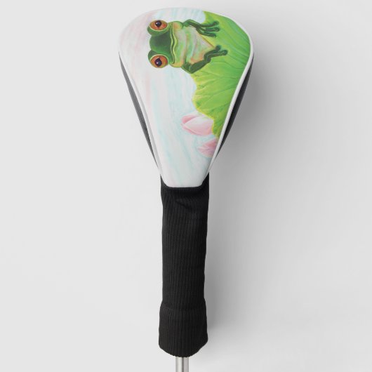 Couvre-club De Golf Grenouille verte Se détendre dans l'étang (Devant)