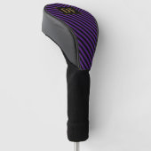 Couvre-club De Golf Grilles violettes/noires Monogrammes (Incliné)