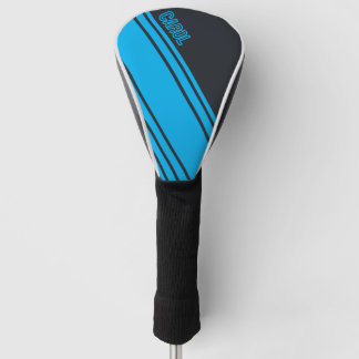 Couvre-club De Golf Gris et bleu solides personnalisables