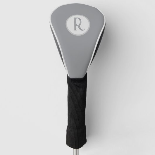 Couvre-club De Golf Gris monographique moderne (Devant)