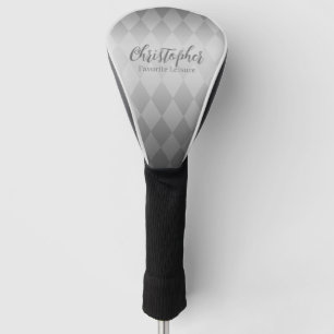 Couvre-club De Golf Gris Rhombus géométrique de luxe