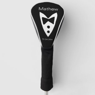 Couvre-club De Golf groomsman ajouter nom année noir arc chemise crava